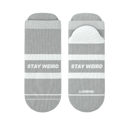 The Haze | Grey and White Stripe Heel Hammock™ Ankle Socks