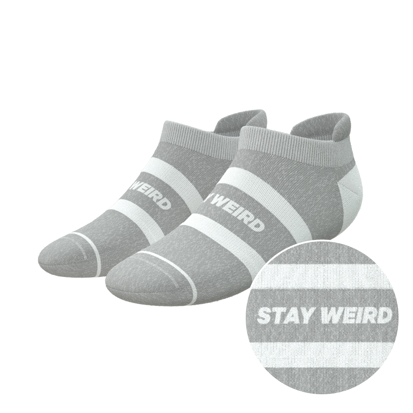 The Haze | Grey and White Stripe Heel Hammock™ Ankle Socks