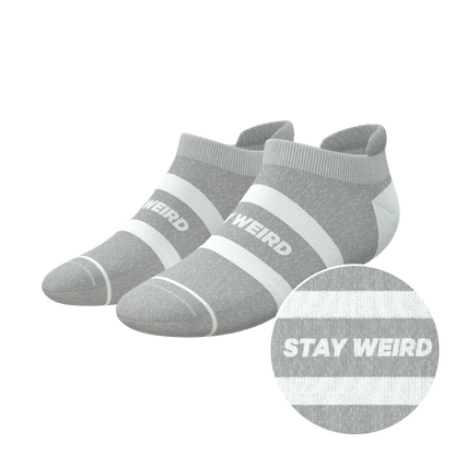 The Haze | Grey and White Stripe Heel Hammock™ Ankle Socks