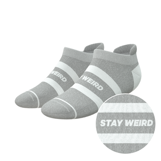 The Haze | Grey and White Stripe Heel Hammock™ Ankle Socks