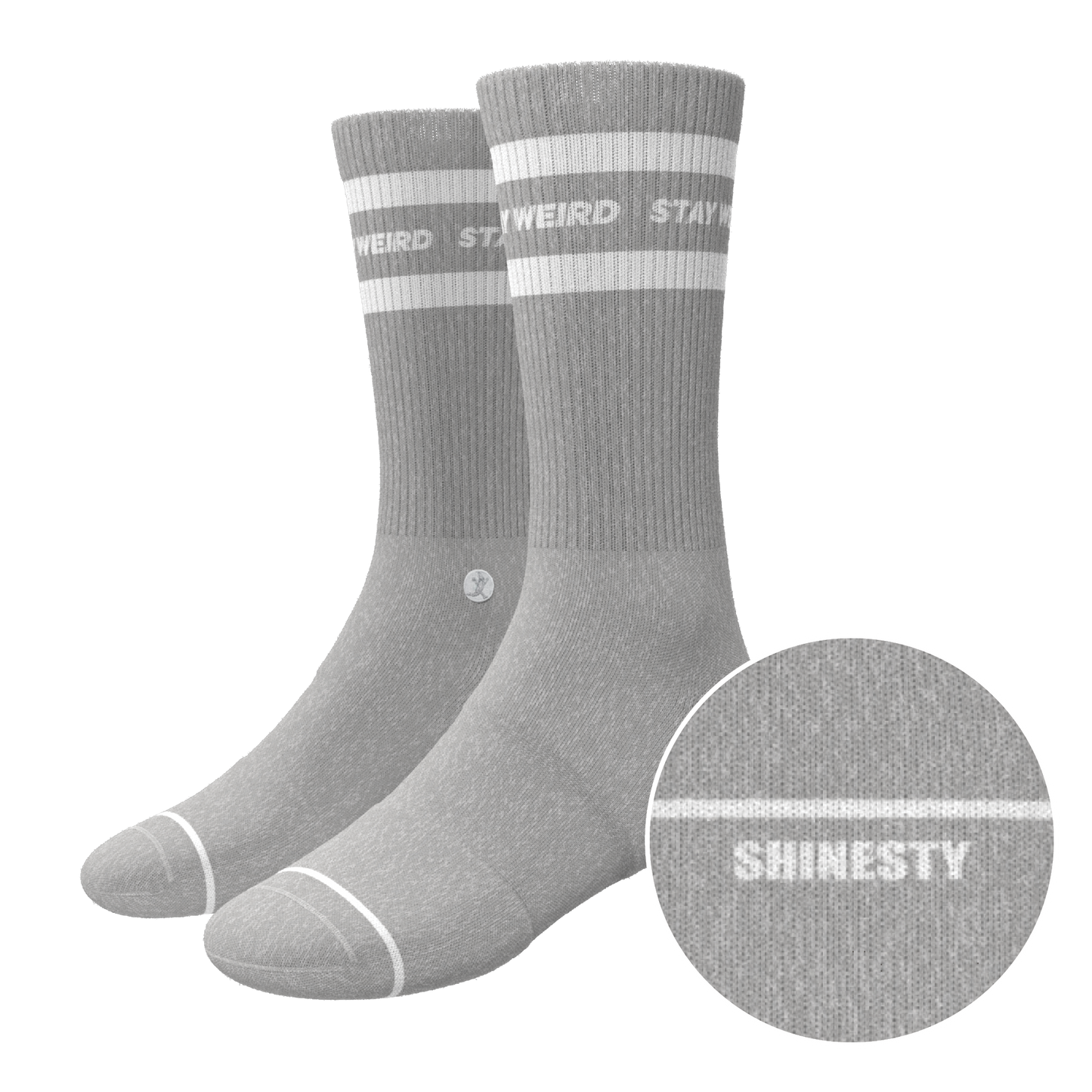 The Haze | Grey and White Stripe Heel Hammock™ Crew Socks