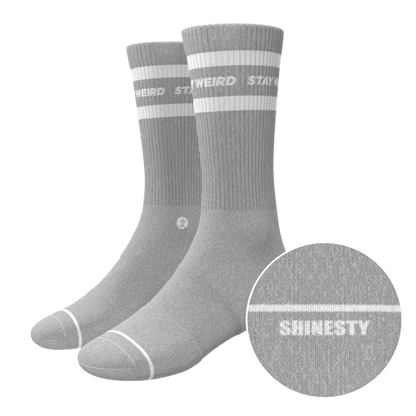 The Haze | Grey and White Stripe Heel Hammock™ Crew Socks