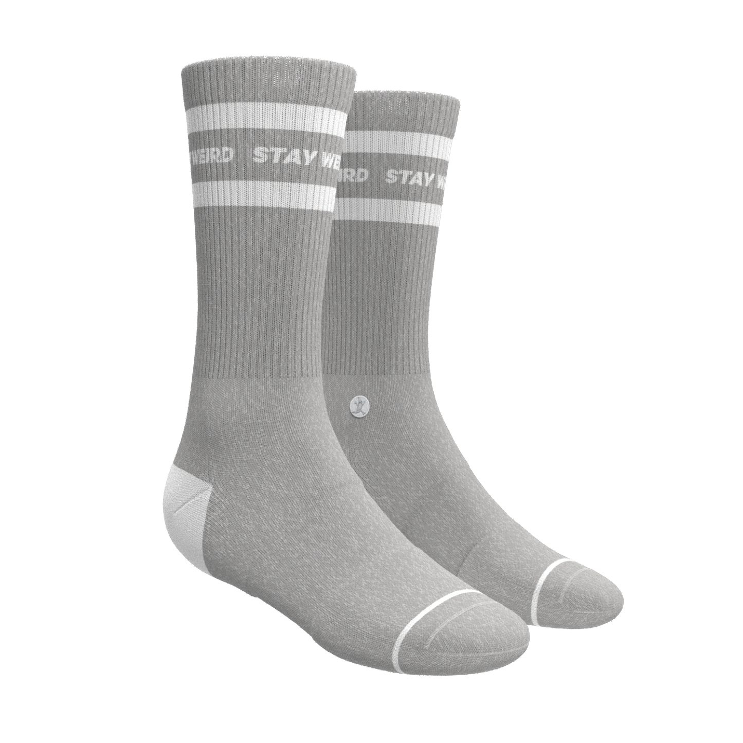 The Haze | Grey and White Stripe Heel Hammock™ Crew Socks