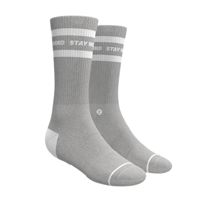 The Haze | Grey and White Stripe Heel Hammock™ Crew Socks