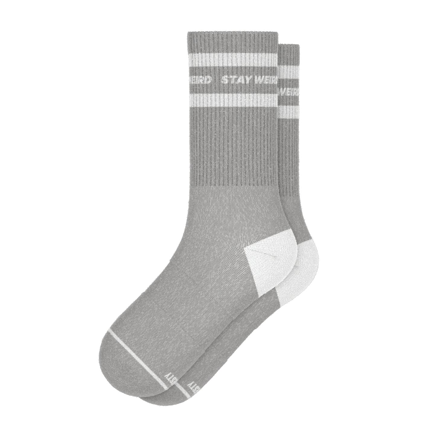 The Haze | Grey and White Stripe Heel Hammock™ Crew Socks