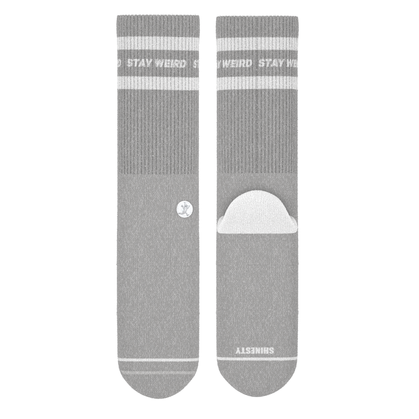 The Haze | Grey and White Stripe Heel Hammock™ Crew Socks