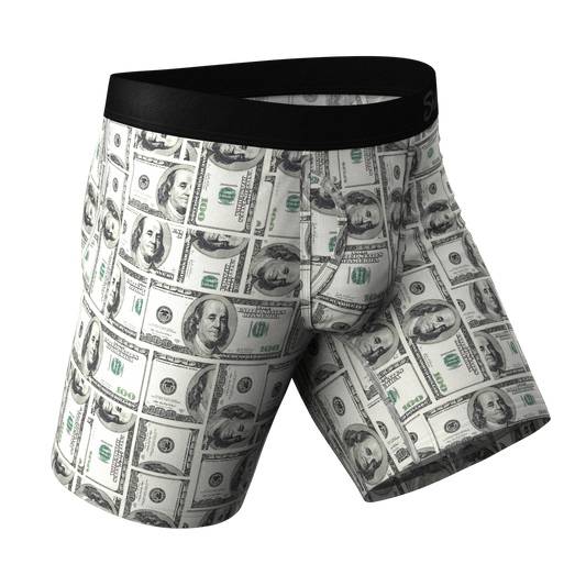 The High Roller | Money Long Leg Ball Hammock® Pouch Underwear With Fly