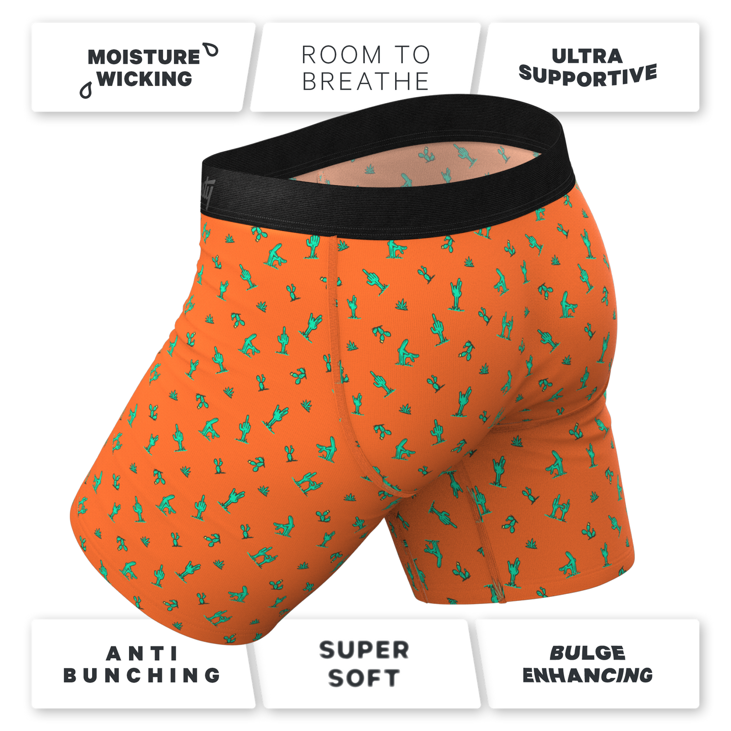 The Hokey Pokey | Cactus Long Leg Ball Hammock® Pouch Underwear With Fly