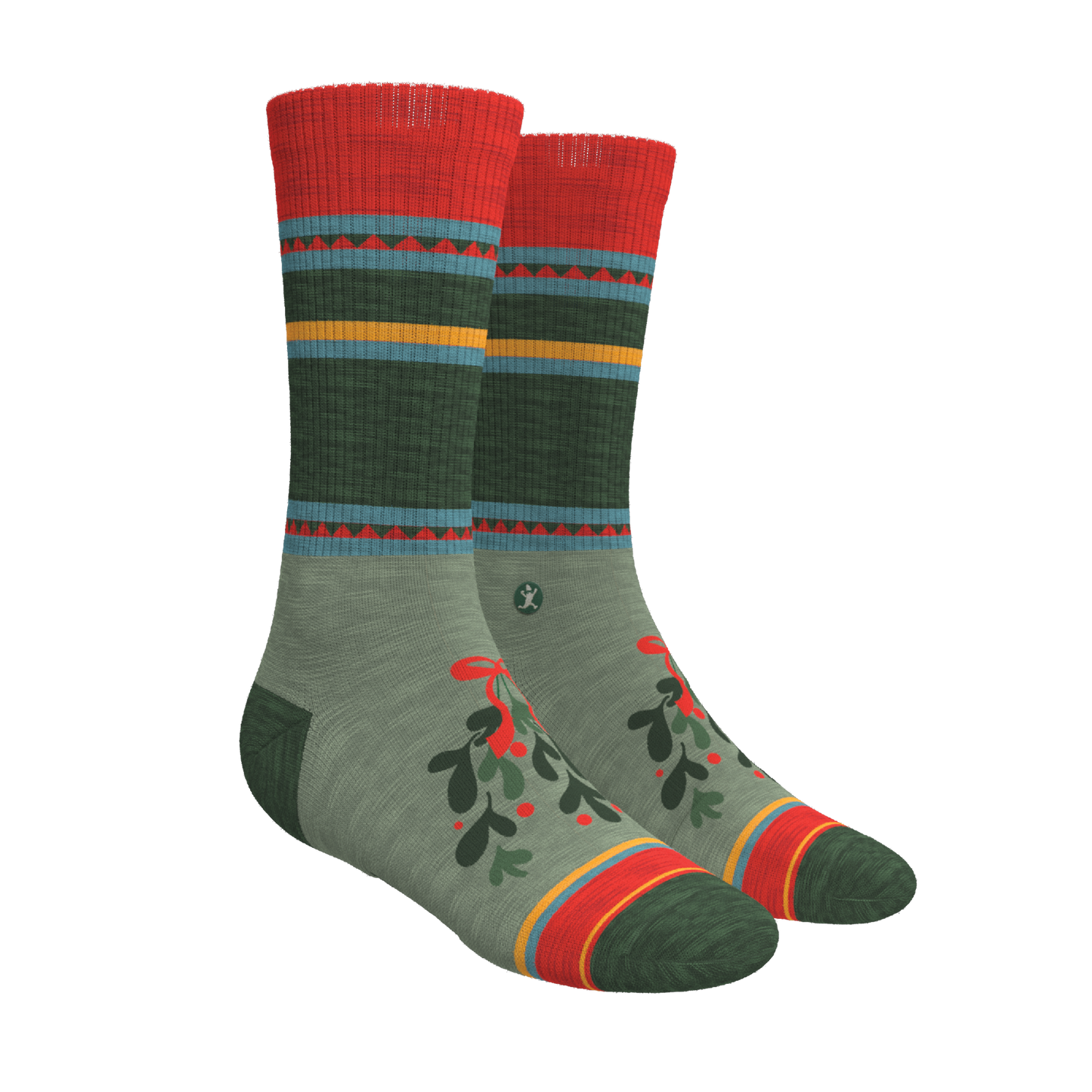 The Holiday Smooch | Western Holiday Heel Hammock™ Crew Socks