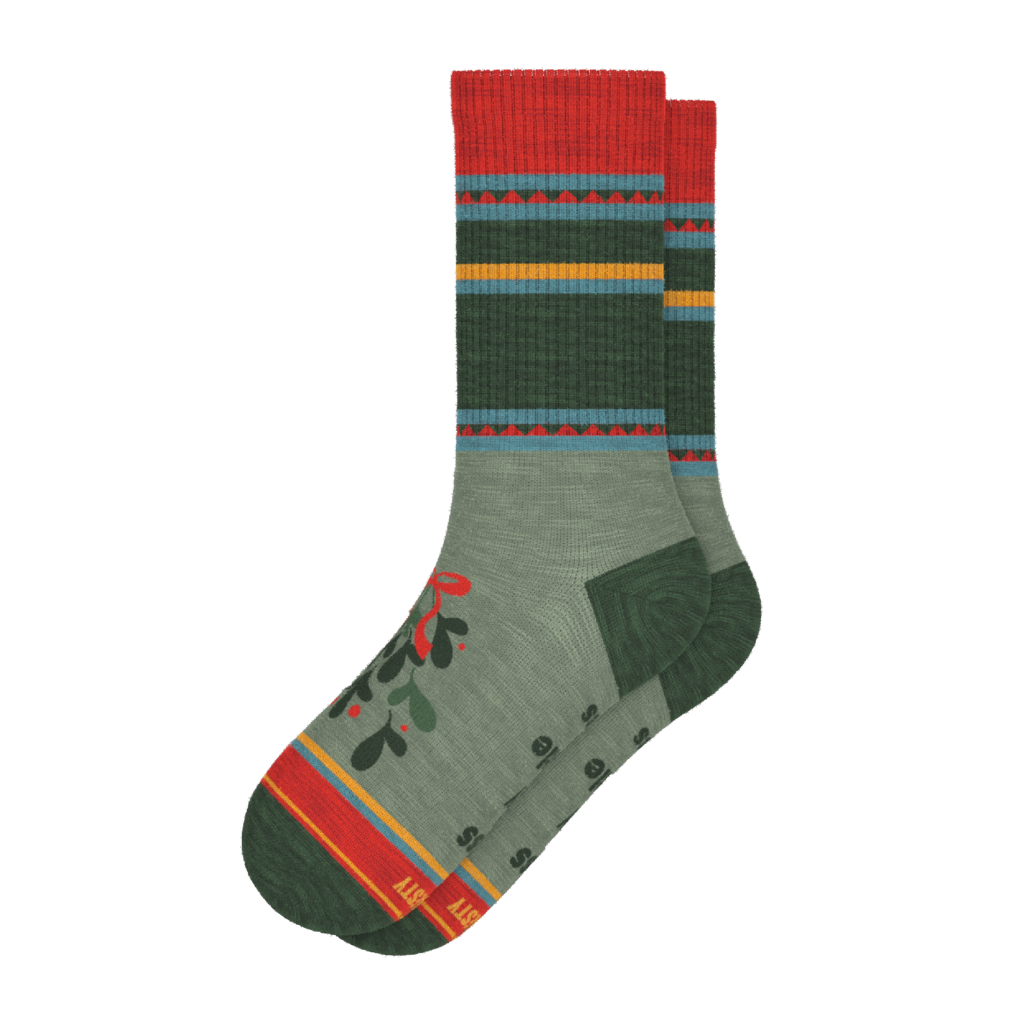 The Holiday Smooch | Western Holiday Heel Hammock™ Crew Socks