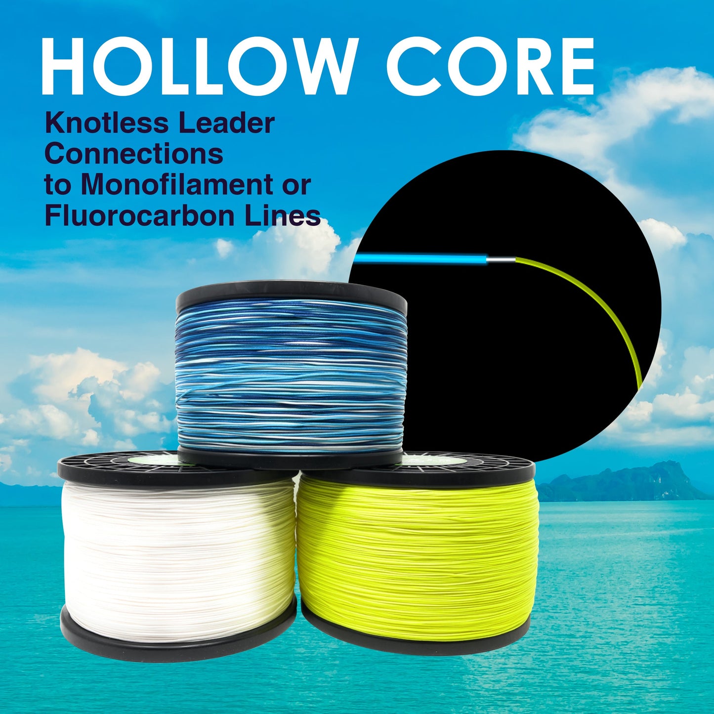 Reaction Tackle Hollow Core - 16 Strand Braided Fishing Line