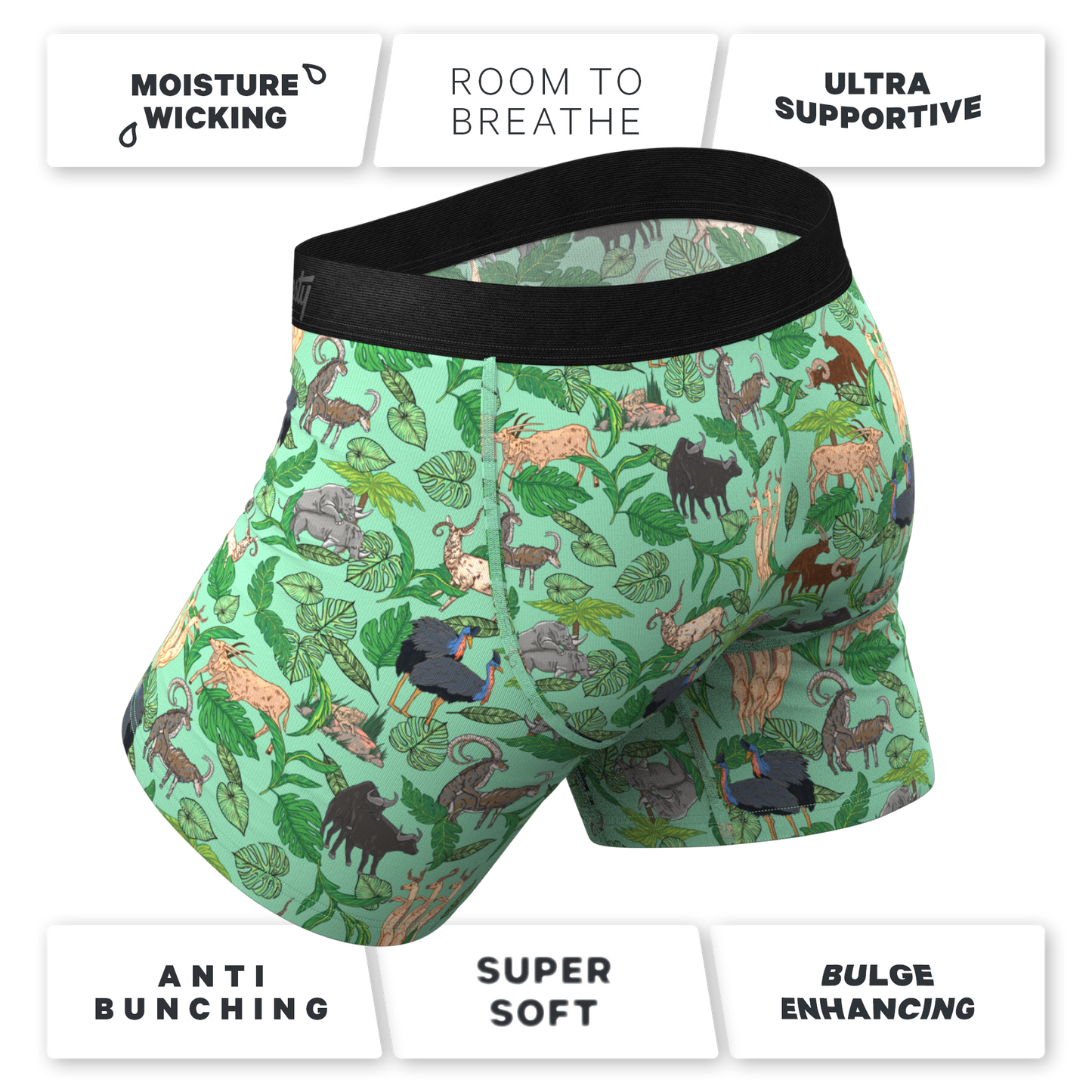 The Hornography | Tropical Animals Ball Hammock® Pouch Underwear