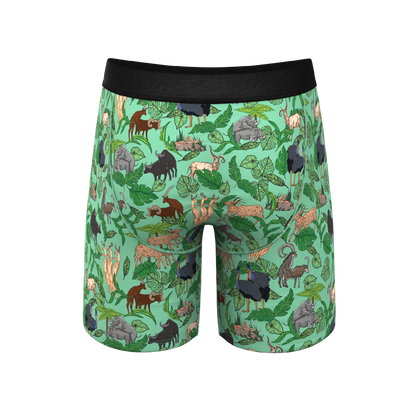 The Hornography | Tropical Animals Long Leg Ball Hammock® Pouch Underwear With Fly