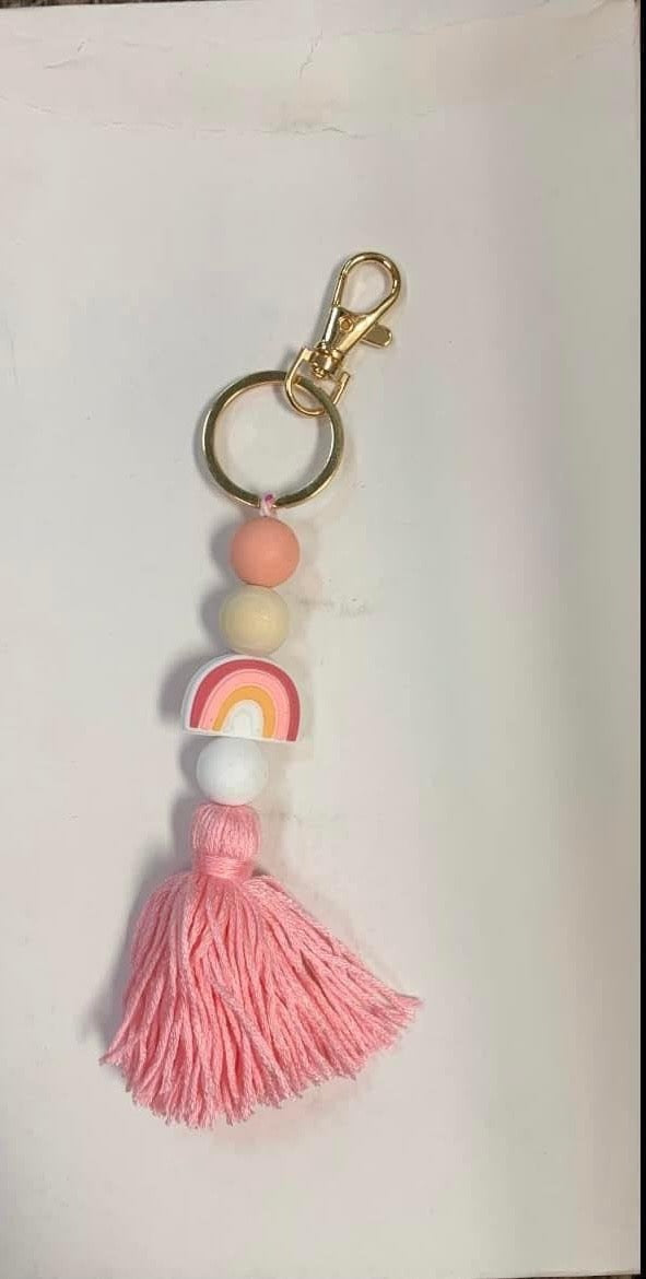 Rainbow Tassel Keychain