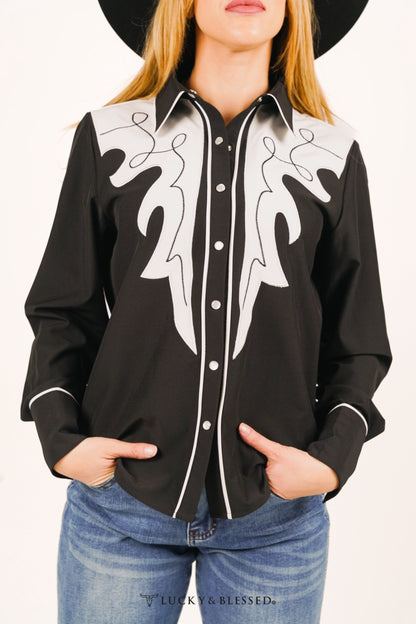 Back in Black Western Pearl Snap Shirt