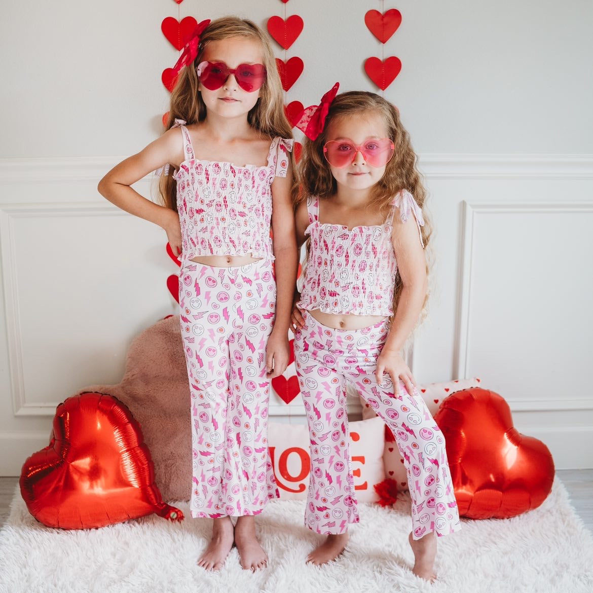 LOVE VIBEZZZ EXCLUSIVE DREAM SMOCKED FLARE SET