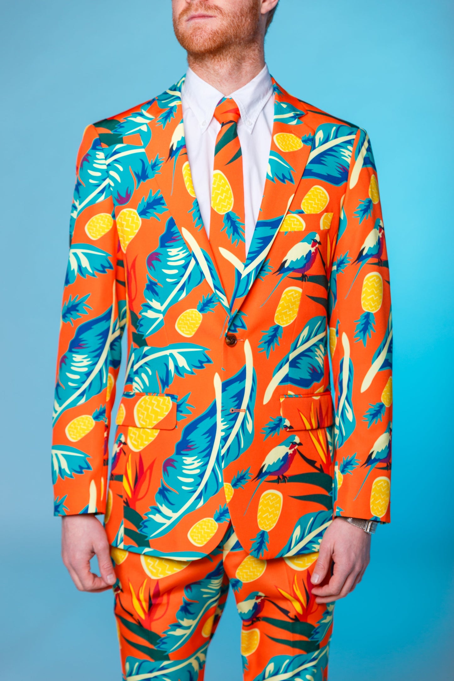 The Cruise Ship Casanova | Orange Hawaiian Suit