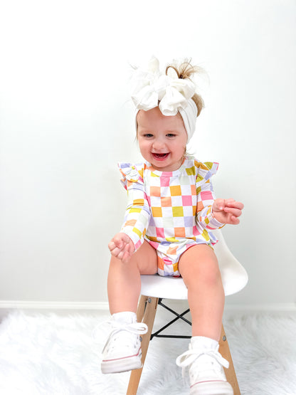 LUCKY CHARM CHECKS DREAM BUBBLE ROMPER