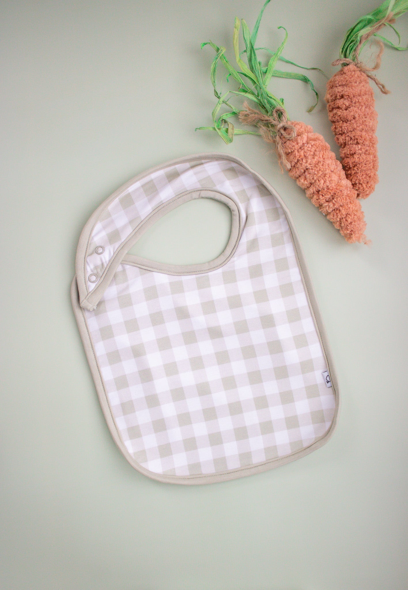 SAGE GINGHAM DREAM BABY BIB