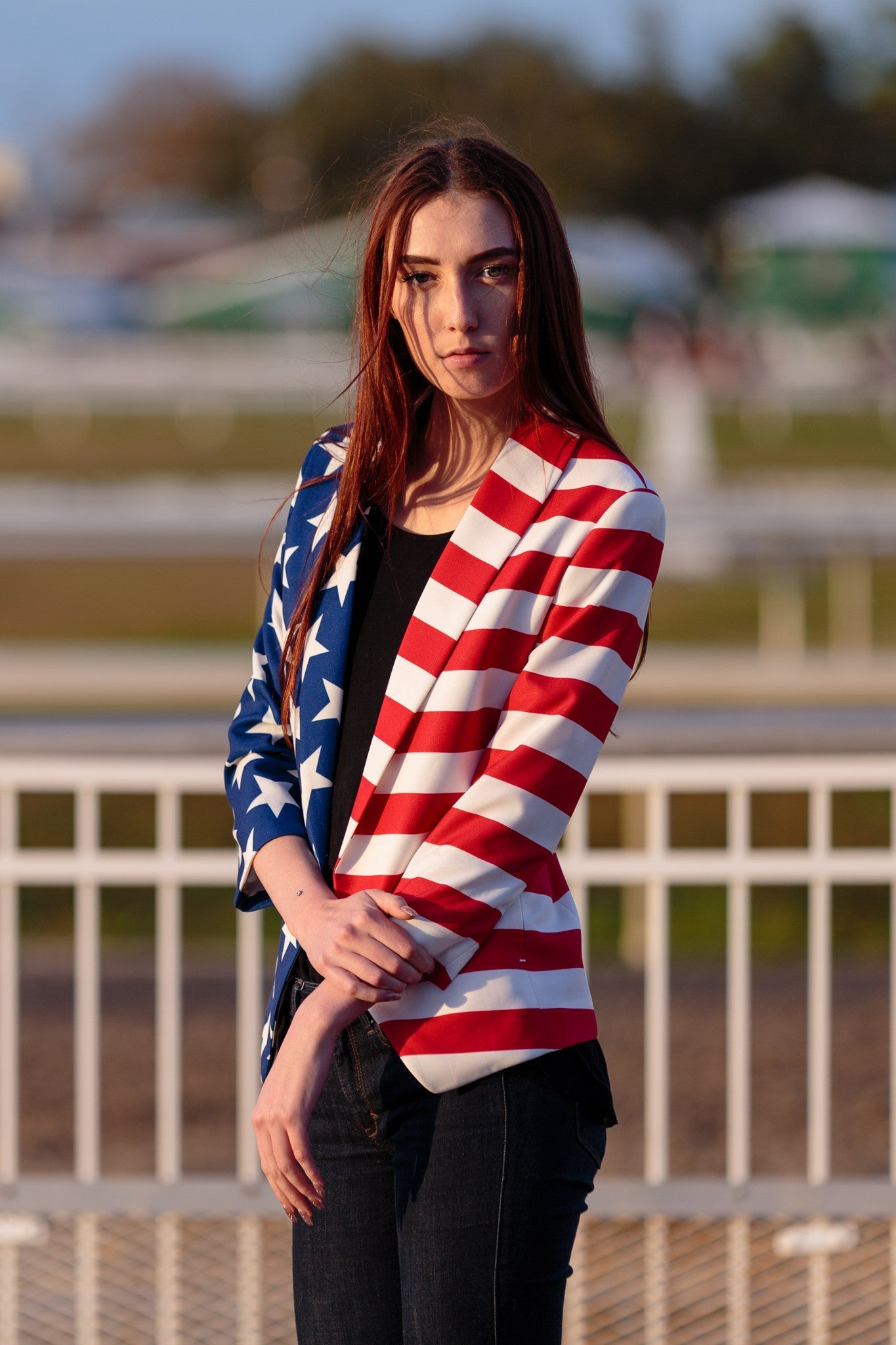 The Martha J | Women's American Flag Blazer