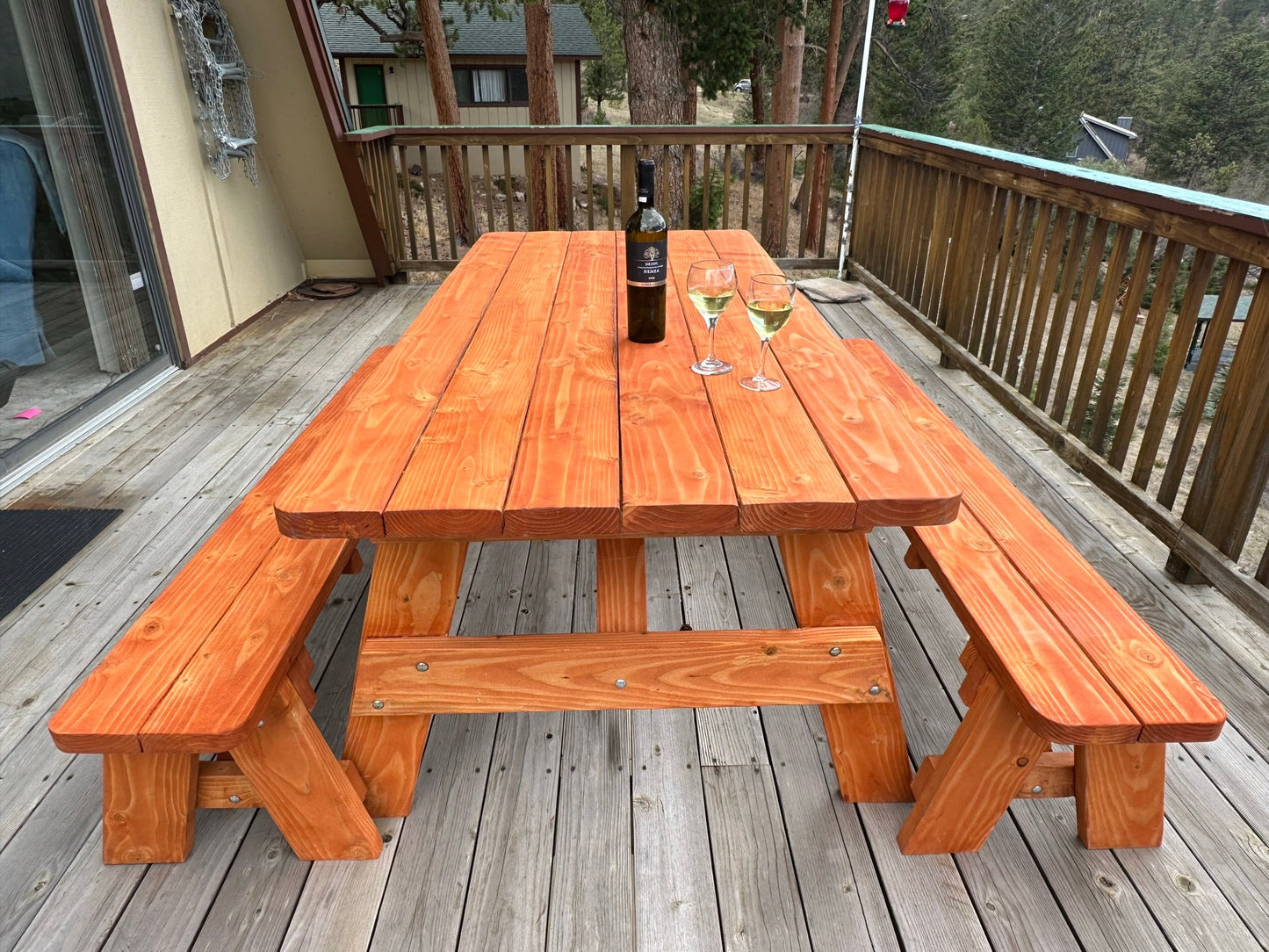 Super Deck Redwood Picnic Table