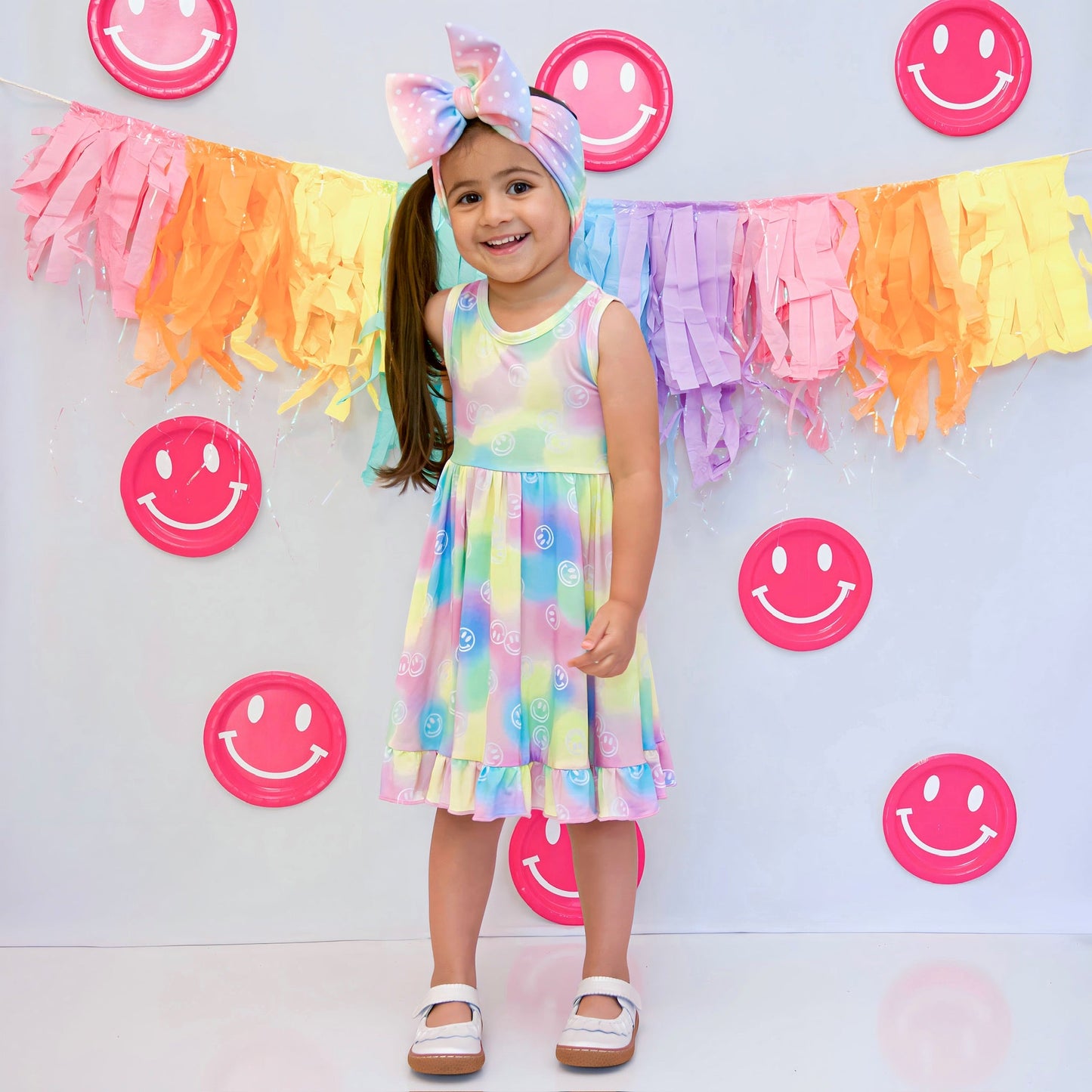 DREAMY SMILEY DREAM RUFFLE DRESS