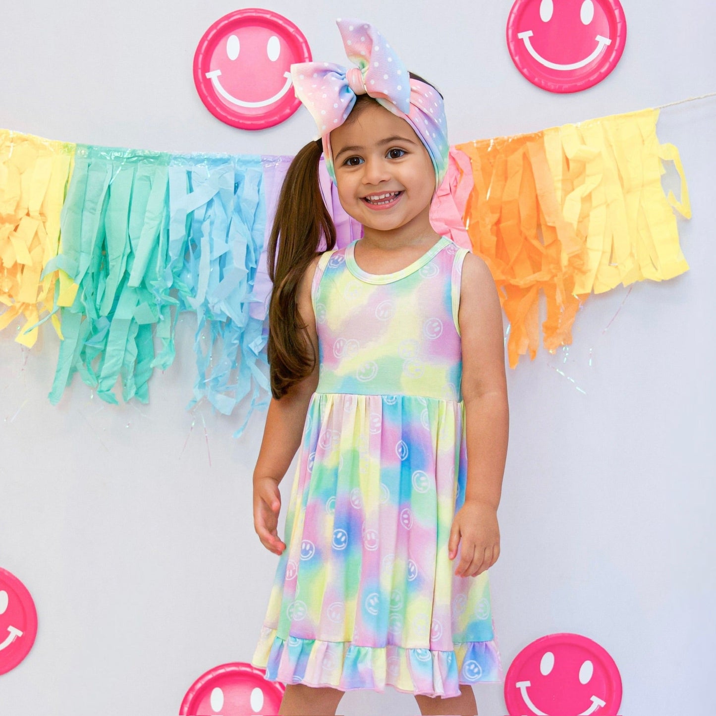 DREAMY SMILEY DREAM RUFFLE DRESS