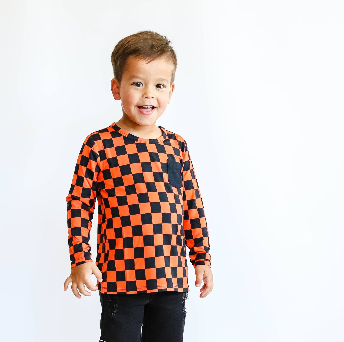 ORANGE CHECKERS DREAM POCKET TEE