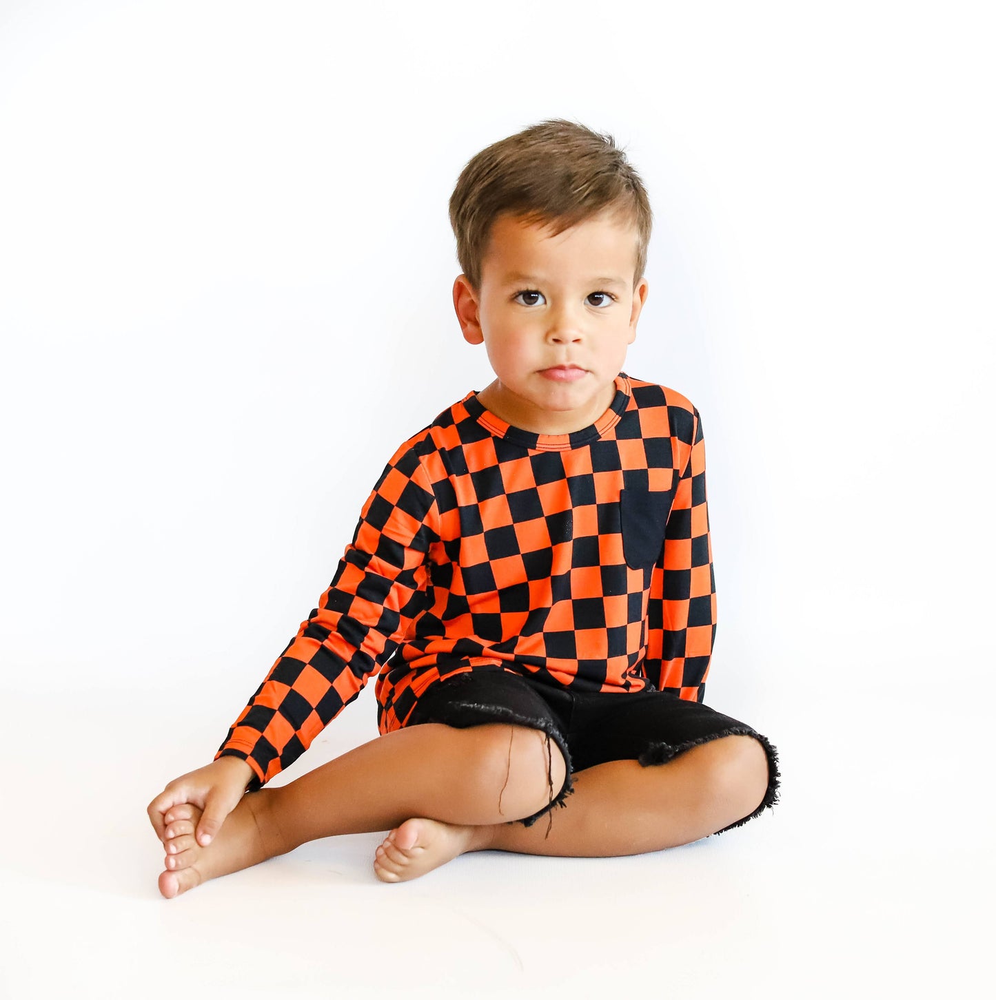 ORANGE CHECKERS DREAM POCKET TEE