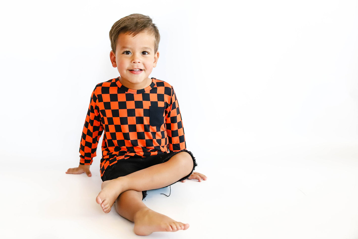 ORANGE CHECKERS DREAM POCKET TEE