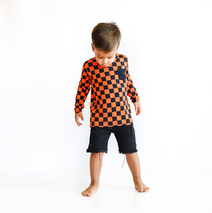 ORANGE CHECKERS DREAM POCKET TEE