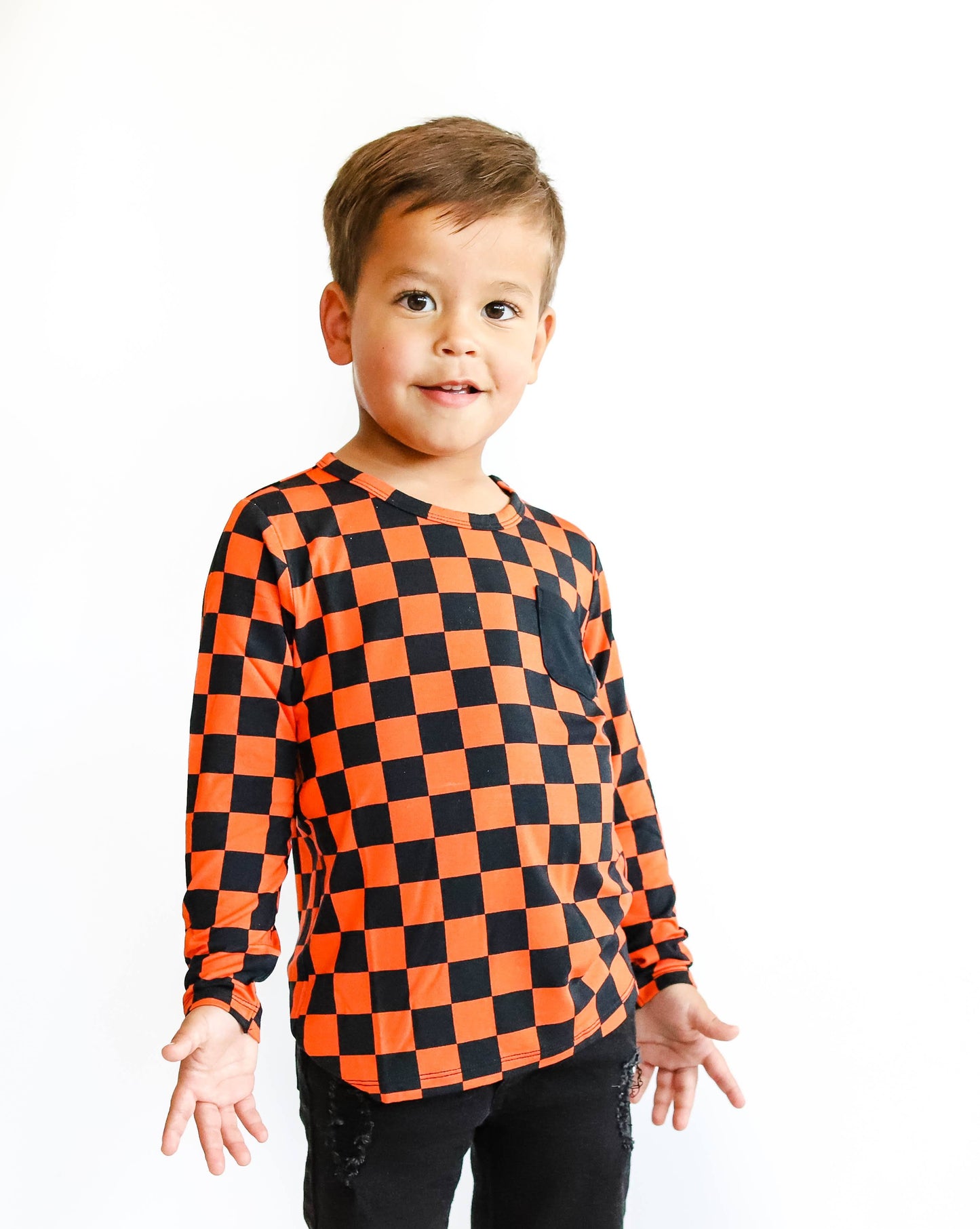 ORANGE CHECKERS DREAM POCKET TEE