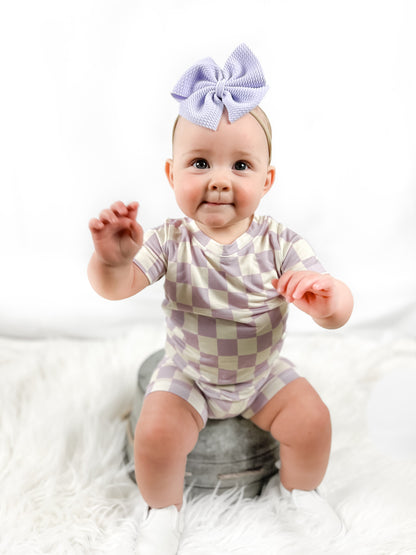 PERIWINKLE CHECKERS DREAM SHORT SET