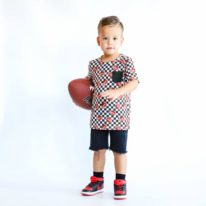 CHECKERED FOOTBALL DREAM POCKET TEE