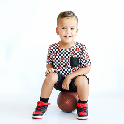 CHECKERED FOOTBALL DREAM POCKET TEE