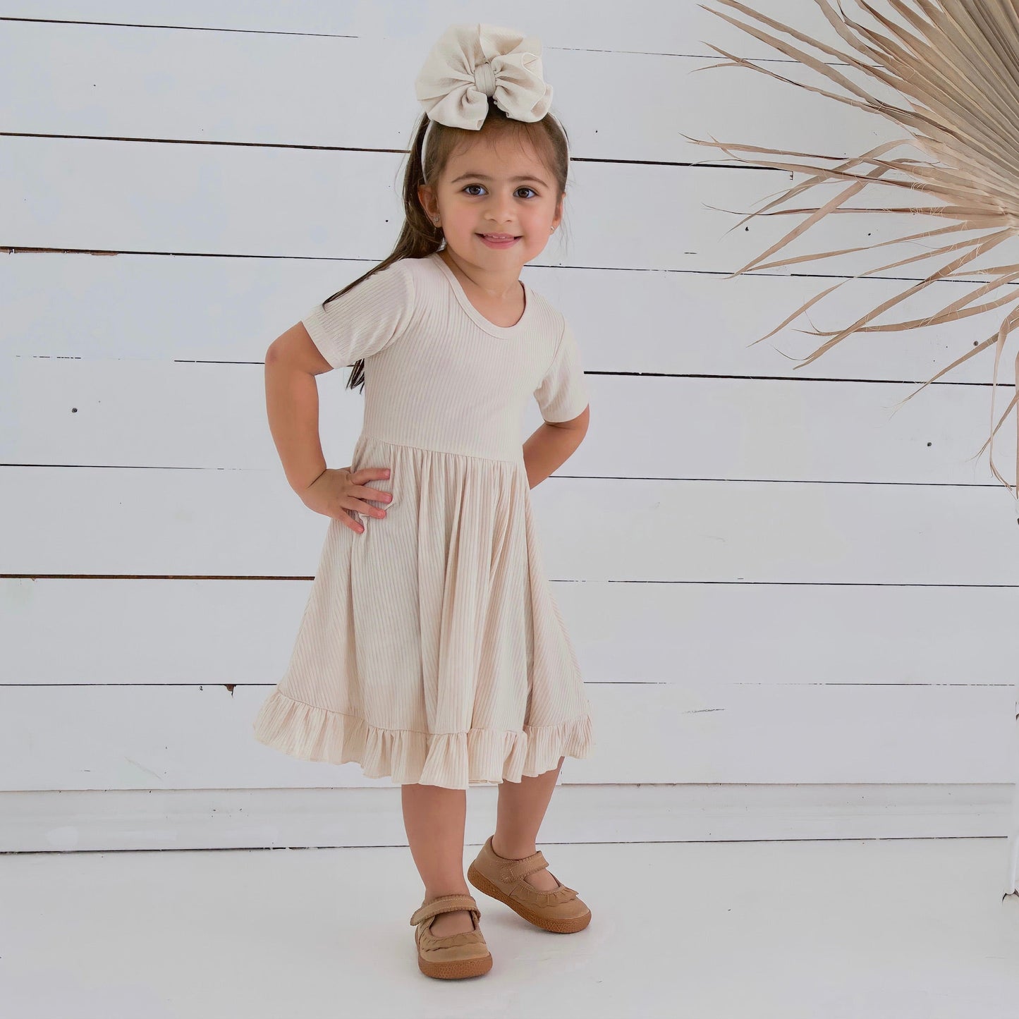 OAT RIB DREAM RUFFLE DRESS