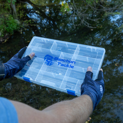 Reaction Tackle Basic Tackle Tray- Affordable, Lightweight Design with 2 Secure Clips