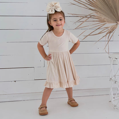 OAT RIB DREAM RUFFLE DRESS