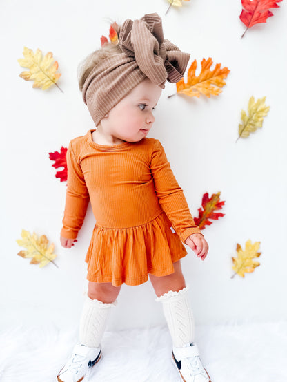 PUMPKIN RIB DREAM BODYSUIT DRESS