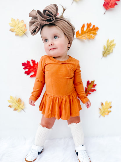 PUMPKIN RIB DREAM BODYSUIT DRESS