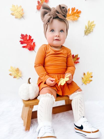 PUMPKIN RIB DREAM BODYSUIT DRESS