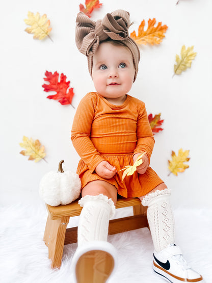 PUMPKIN RIB DREAM BODYSUIT DRESS