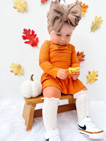 PUMPKIN RIB DREAM BODYSUIT DRESS