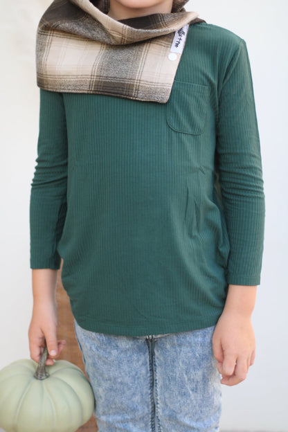 EVERGREEN RIB DREAM POCKET TEE