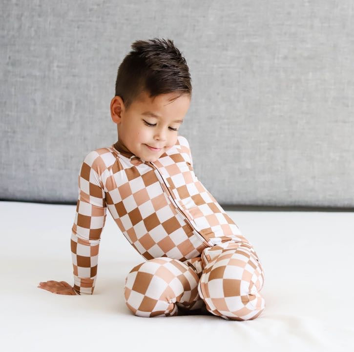 CHESTNUT CHECKERS DREAM ROMPER