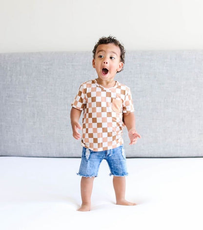 CHESTNUT CHECKERS DREAM POCKET TEE