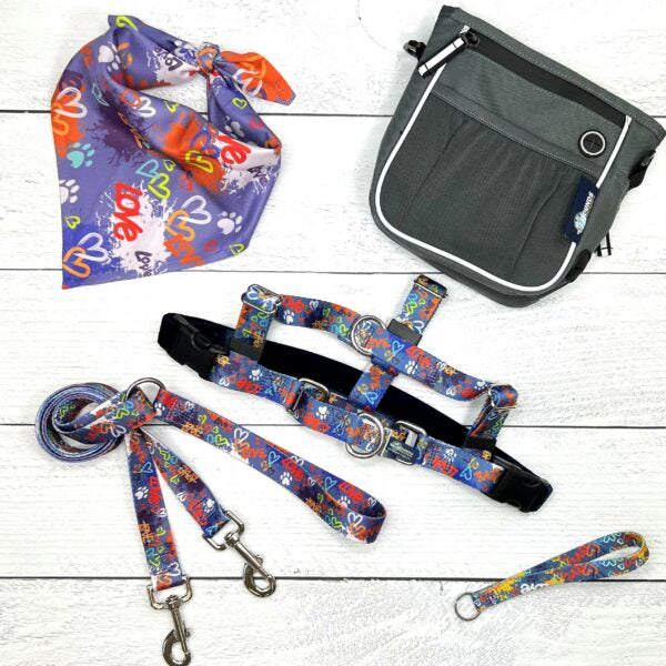 **BUNDLE!** Love Graffiti Blue Freedom No-Pull Harness & More!