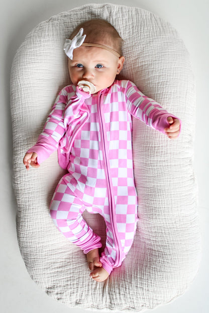 BUBBLEGUM CHECKERS DREAM ROMPER