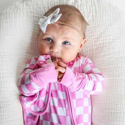 BUBBLEGUM CHECKERS DREAM ROMPER