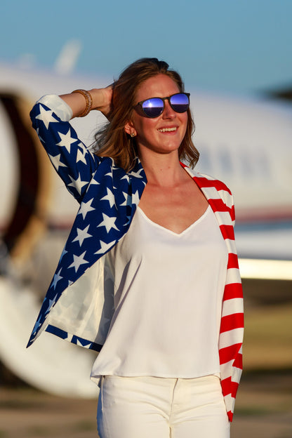 The Martha J | Women's American Flag Blazer